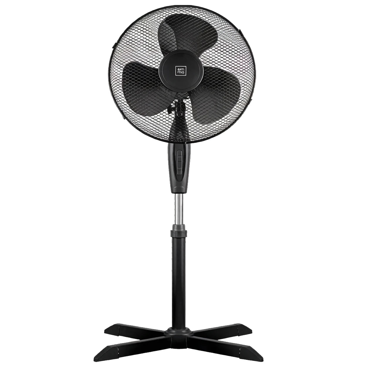 Black Vertical Fan 45cm Diameter Adjustable Height 3 Speeds Silent Stable Pentagonal Base Plug-In Fan Home Living Room Bedroom Terrace