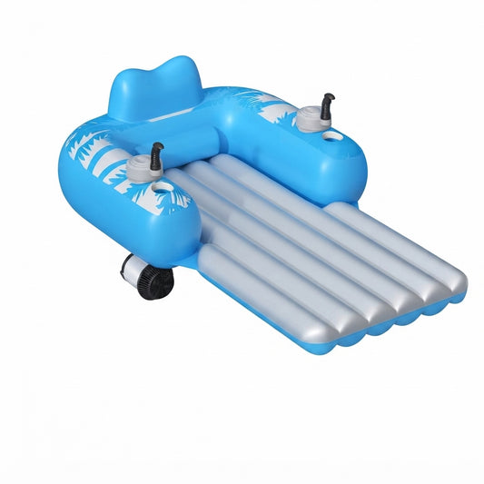 Motorized Inflatable Pool Float with Dual Motors & 2 Storage – Electric Lounger for Adults