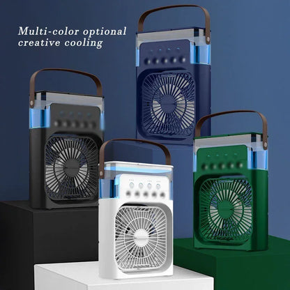 Lenovo USB Rechargeable Desktop Air Cooler with Mist Spray & LED Night Light