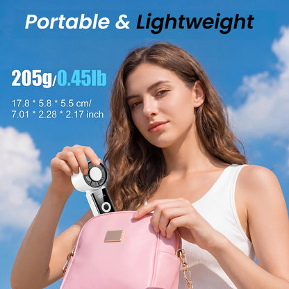 WOWDSGN Portable Handheld Fan, High Speed Turbo Hand Held Fan with Speed (1-199) 4000mAh Battery Up to 16hrs, Rechargeable Mini Hand Fan with LED Display, Foldable Portable Fan for Home Outdoor