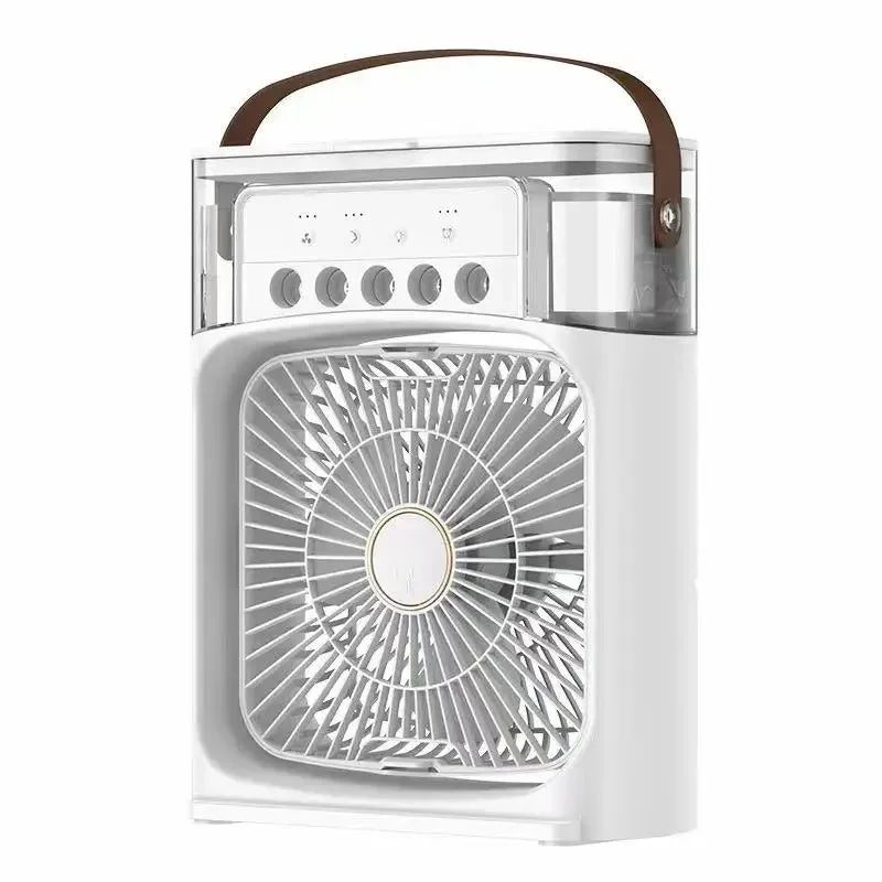 Lenovo USB Rechargeable Desktop Air Cooler with Mist Spray & LED Night Light