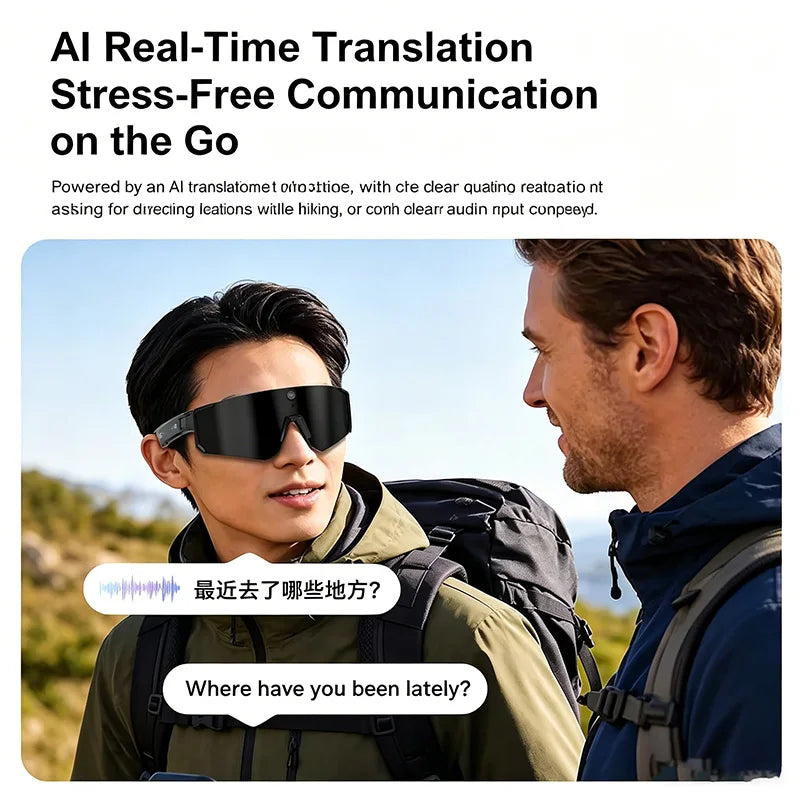 Lenovo AI Smart Camera Glasses with Anti-Shake Recording for Cycling & Outdoor Sports