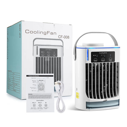 Rechargeable Portable Desktop Air Cooler with Mist Spray for Home & Office