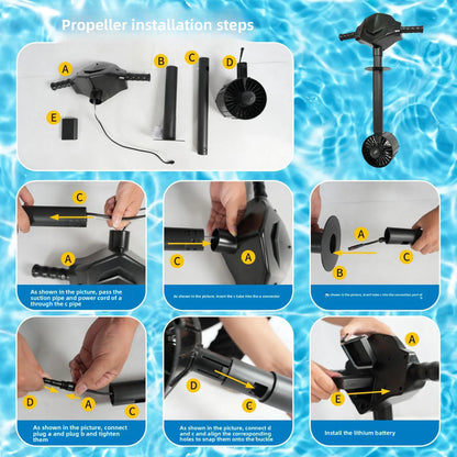 Motorized Inflatable Pool Float & Lounge Chair – Electric Propeller Water Raft with 360° Steering for Adults, Lake/Pool Use