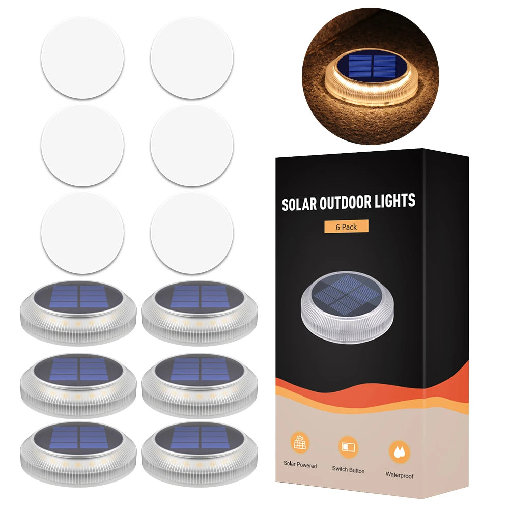 Solar Driveway Lights Solar Dock Lights Blue Solar Deck Lights Outdoor IP68 Waterproof Stick Pathway Outdoor Solar Deck Lights