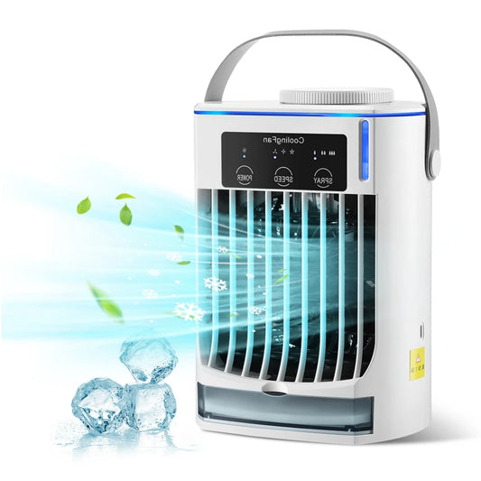 Rechargeable Portable Desktop Air Cooler with Mist Spray for Home & Office