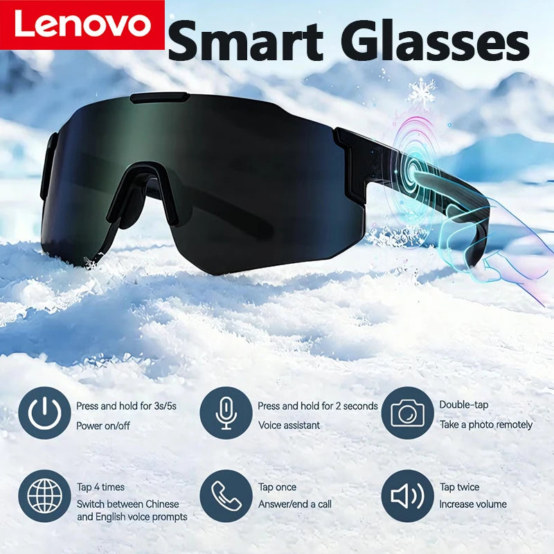 Lenovo Bluetooth Smart Audio Glasses for Cycling, Driving & Sports