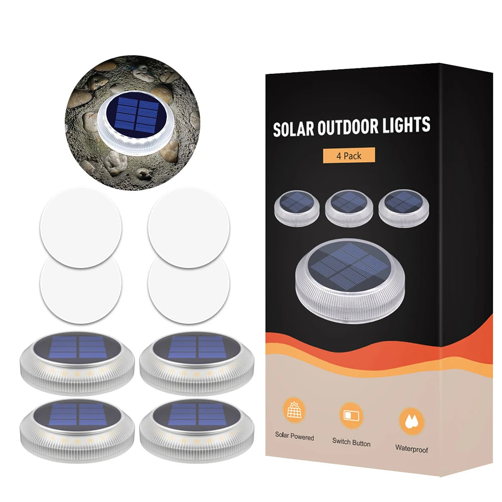 Solar Driveway Lights Solar Dock Lights Blue Solar Deck Lights Outdoor IP68 Waterproof Stick Pathway Outdoor Solar Deck Lights