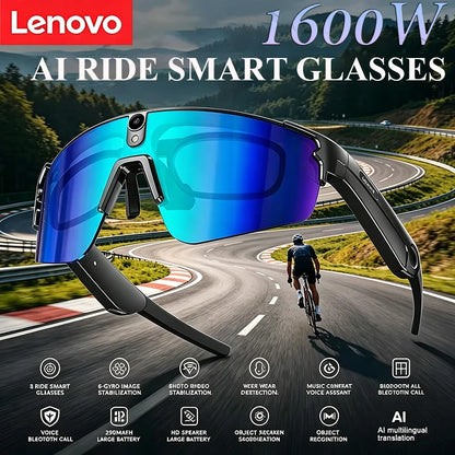 Lenovo AI Smart Camera Glasses with Anti-Shake Recording for Cycling & Outdoor Sports
