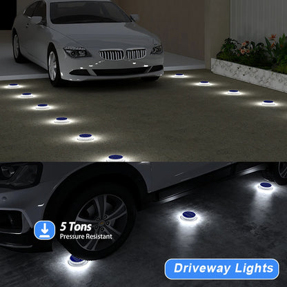 Solar Driveway Lights Solar Dock Lights Blue Solar Deck Lights Outdoor IP68 Waterproof Stick Pathway Outdoor Solar Deck Lights