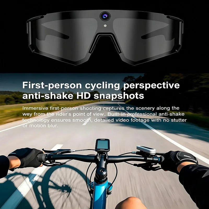 Lenovo AI Smart Camera Glasses with Anti-Shake Recording for Cycling & Outdoor Sports