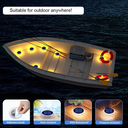 Solar Driveway Lights Solar Dock Lights Blue Solar Deck Lights Outdoor IP68 Waterproof Stick Pathway Outdoor Solar Deck Lights