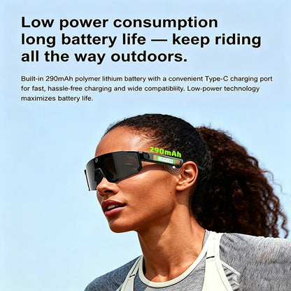 Lenovo AI Smart Camera Glasses with Anti-Shake Recording for Cycling & Outdoor Sports