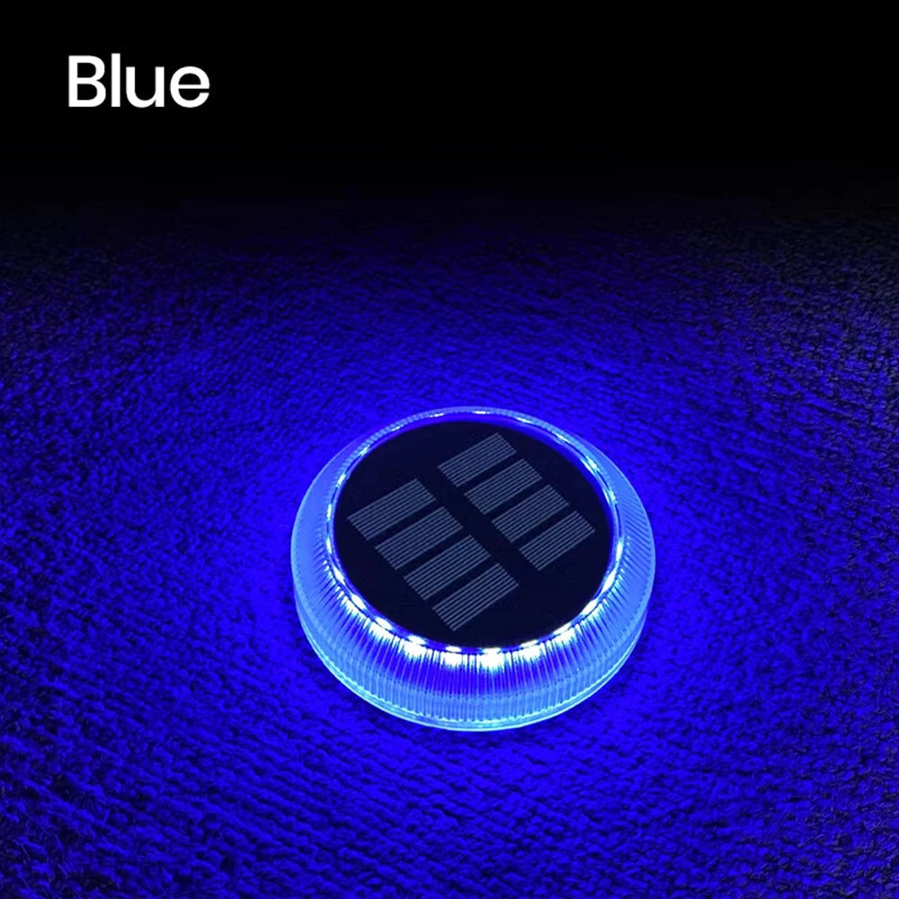Solar Driveway Lights Solar Dock Lights Blue Solar Deck Lights Outdoor IP68 Waterproof Stick Pathway Outdoor Solar Deck Lights