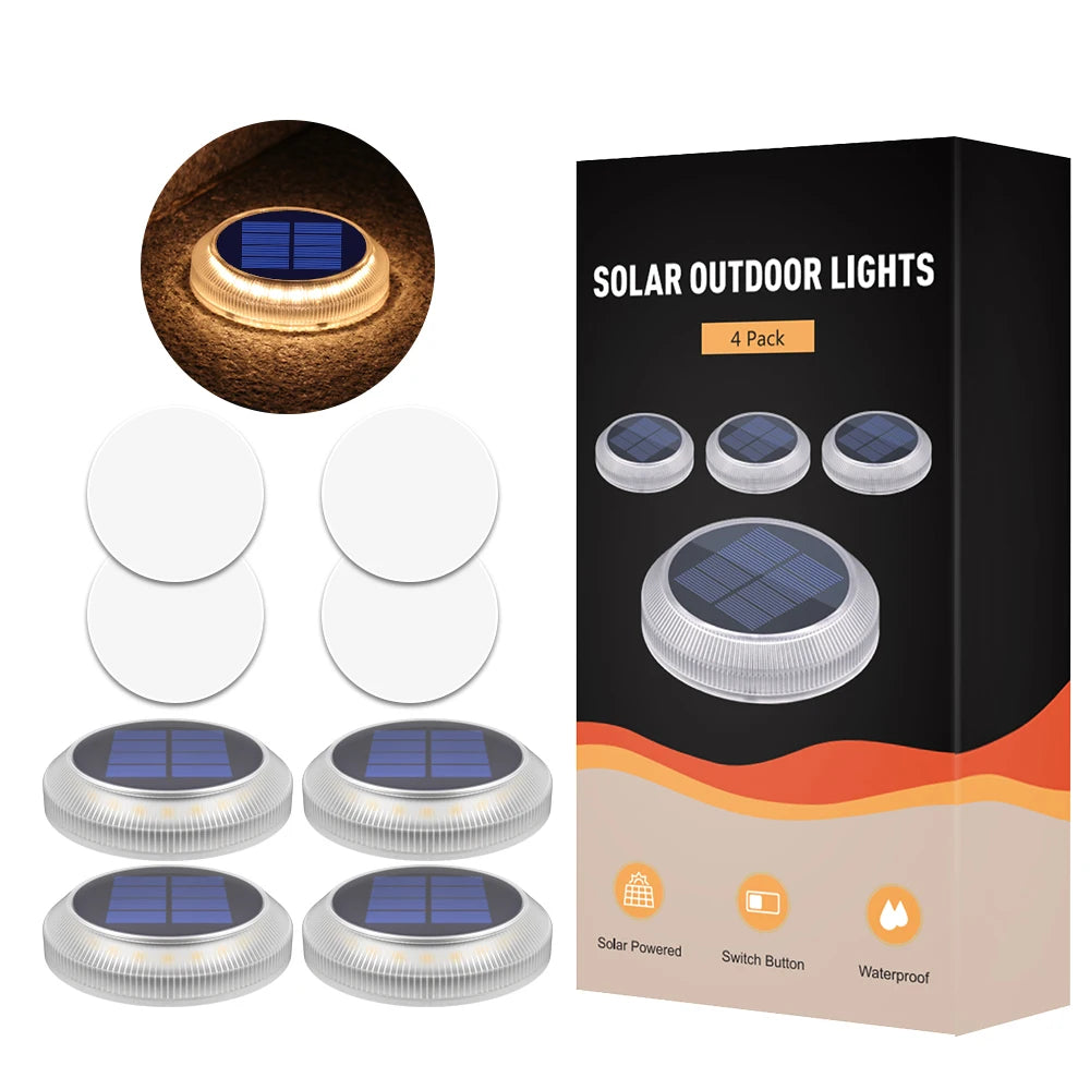 Solar Driveway Lights Solar Dock Lights Blue Solar Deck Lights Outdoor IP68 Waterproof Stick Pathway Outdoor Solar Deck Lights