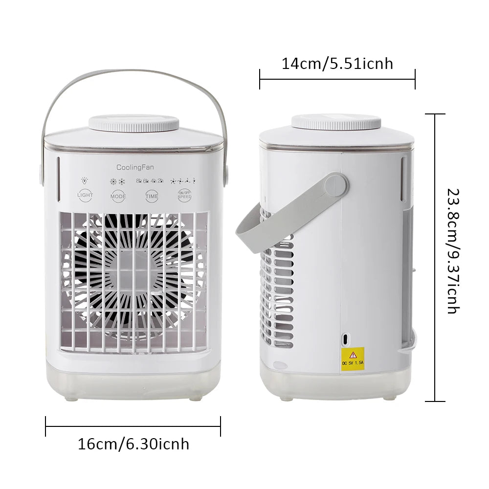 Rechargeable Portable Desktop Air Cooler with Mist Spray for Home & Office
