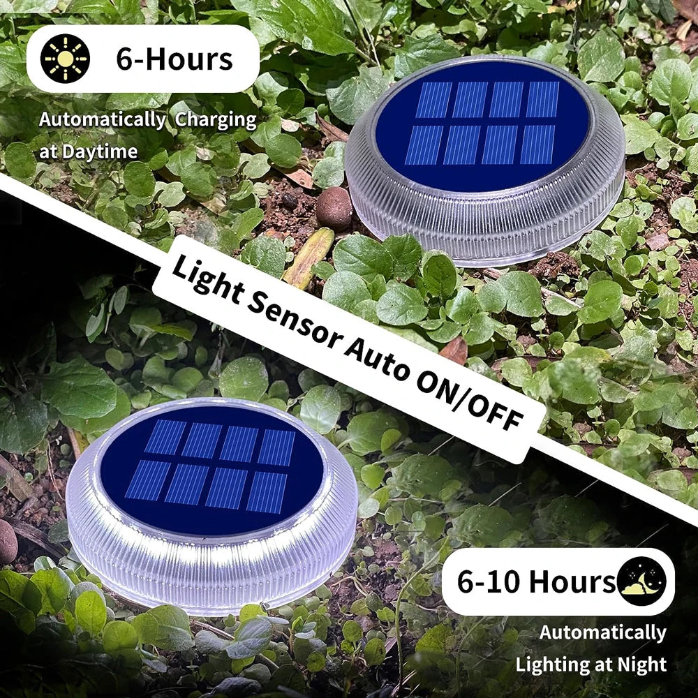 Solar Driveway Lights Solar Dock Lights Blue Solar Deck Lights Outdoor IP68 Waterproof Stick Pathway Outdoor Solar Deck Lights